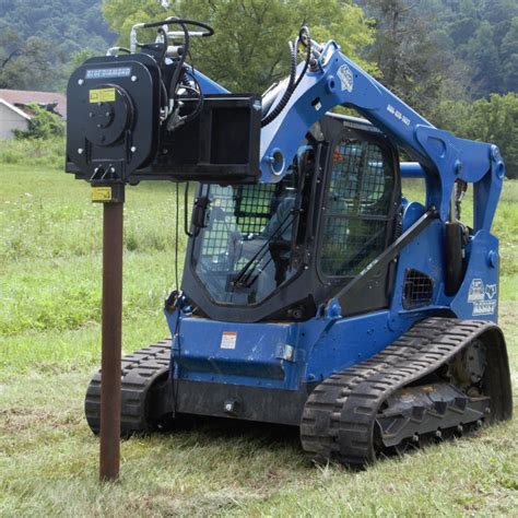 cat skid steer post driver|vibrating post driver for skid steer.